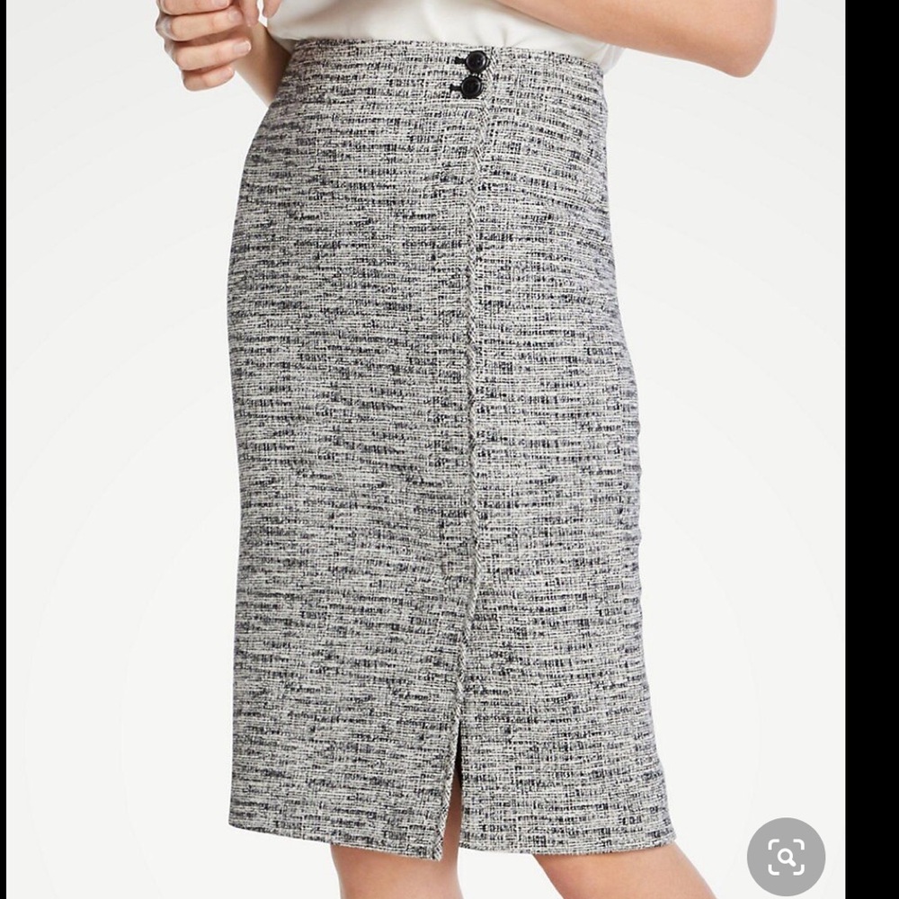 Ann Taylor Black and White Pencil Skirt